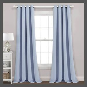 Lush Decor - Set of 2 (84"x52") Insulated Grommet Blackout Wind Blue